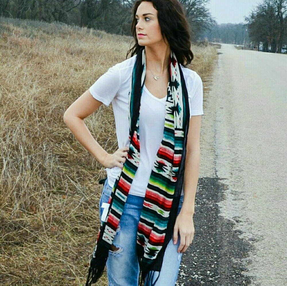 Double D Ranch Serape Fringe Scarf Wrap